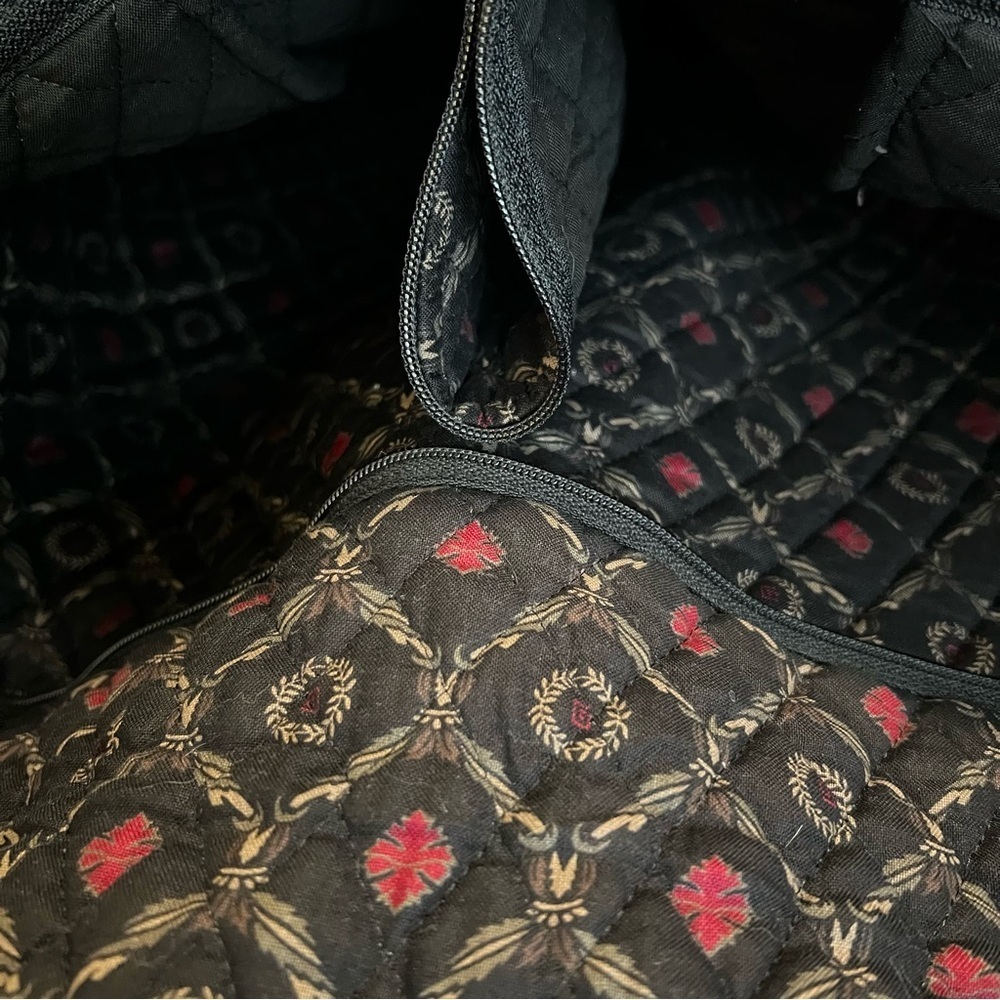 Vintage VERA BRADLEY Laurel 1997 Garment Bag Black Red Floral Travel Quilted USA - Picture 7 of 16